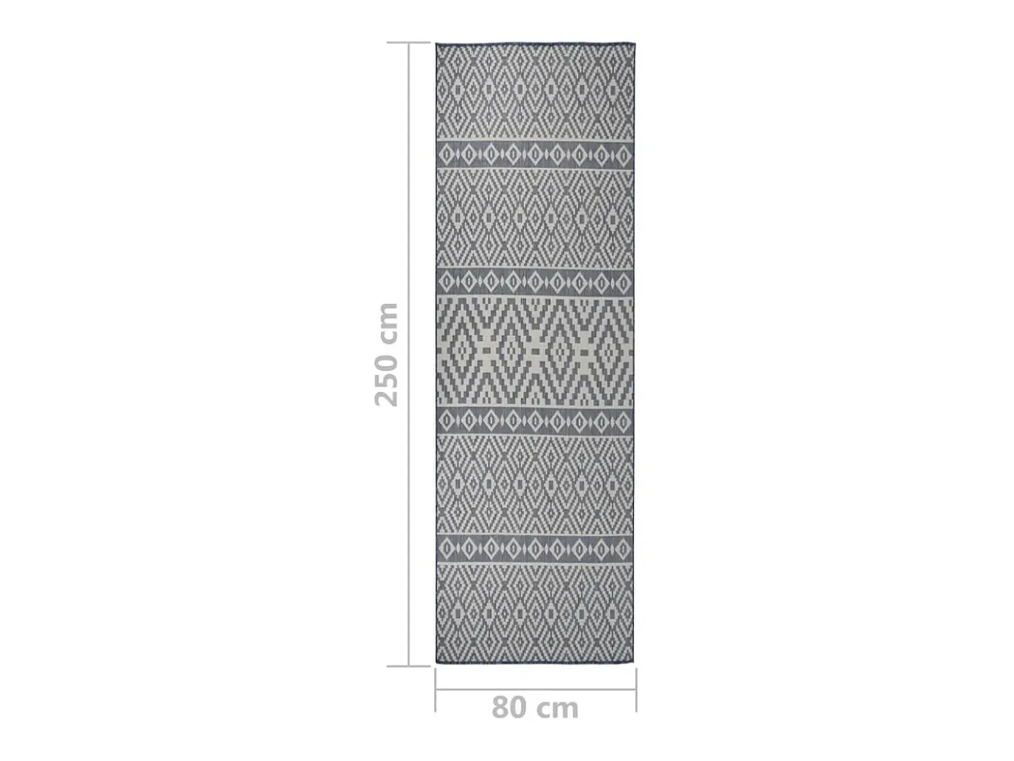 Alfombra de exterior de tejido plano rayas azules 80x250 cm