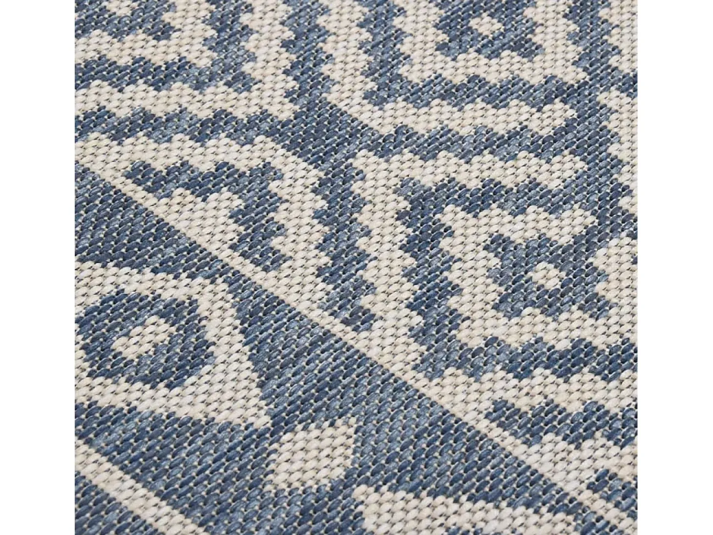 Alfombra de exterior de tejido plano rayas azules 80x250 cm