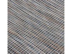 Alfombra de exterior de tejido plano marrón y azul 120x170 cm ES84097