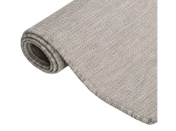 Alfombra de exterior de tejido plano gris taupe 80x250 cm