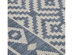 Alfombra de exterior de tejido plano rayas azules 200x280 cm