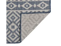 Alfombra de exterior de tejido plano rayas azules 200x280 cm