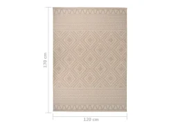 Alfombra de exterior de tejido plano 120x170 cm Rayas marrones