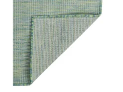 Alfombra de exterior de tejido plano turquesa 120x170 cm ES40470