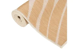 Alfombra de exterior tejido plano estampado de hoja 80x250 cm ES29542