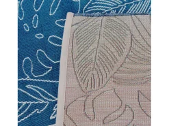 Alfombra de exterior/interior con motivos exóticos azul