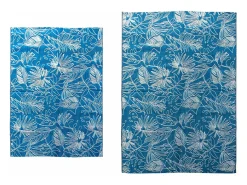 Alfombra de exterior/interior con motivos exóticos azul