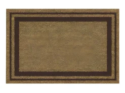 Alfombra de fibra de coco natural con borde marrón 40x60cm - IDMAT