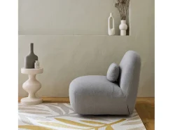 Alfombra de interior/exterior, estampado beige y mostaza, poliéster