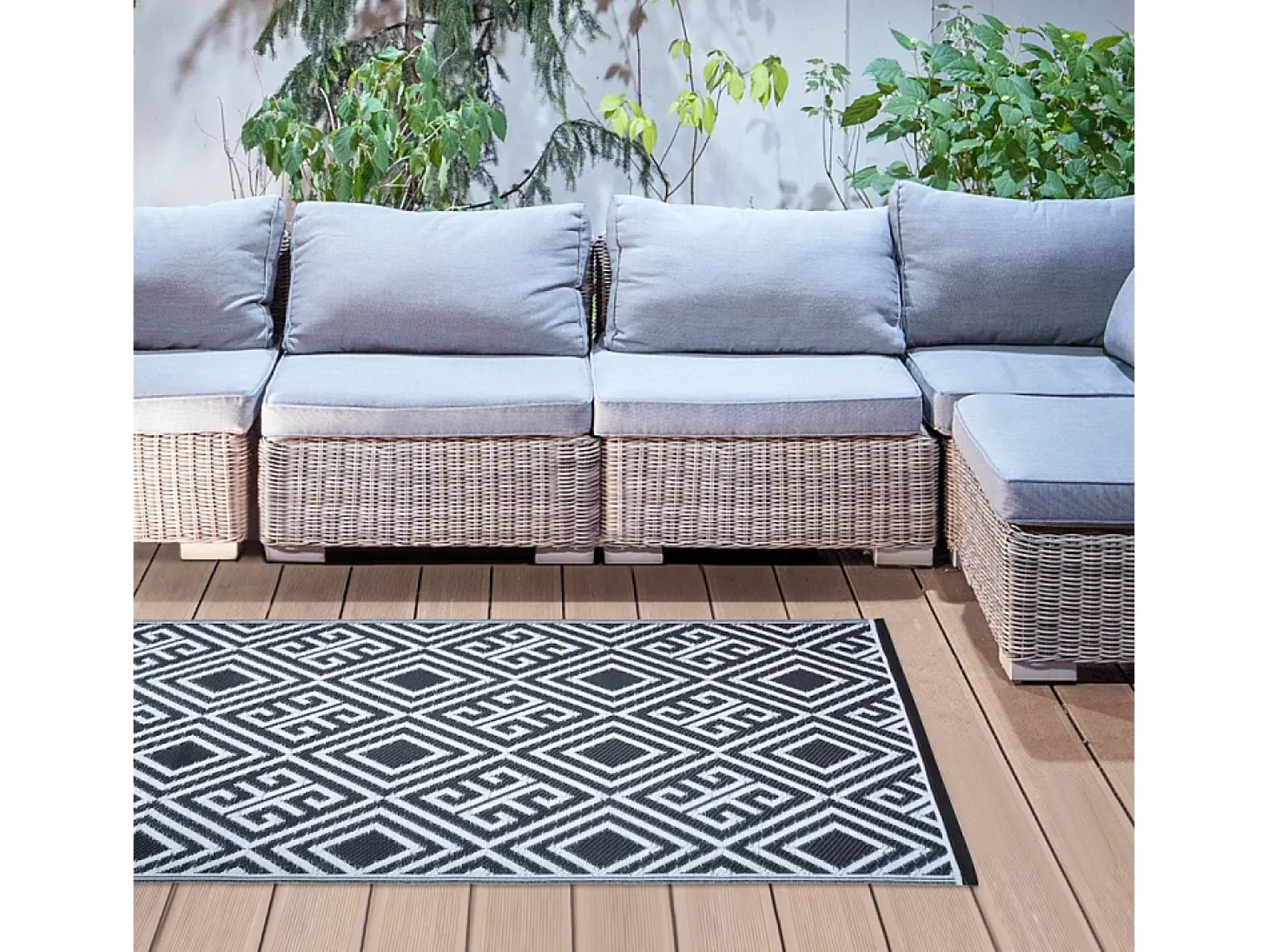 Alfombra de jardín reversible