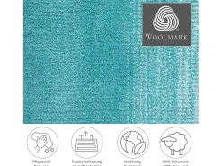 Alfombra de lana con degradado de color 90x160 cm Turquesa Wool Comfort