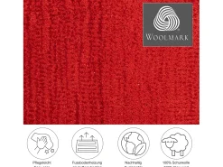 Alfombra de lana con degradado de color 190x290 cm Rojo Wool Comfort