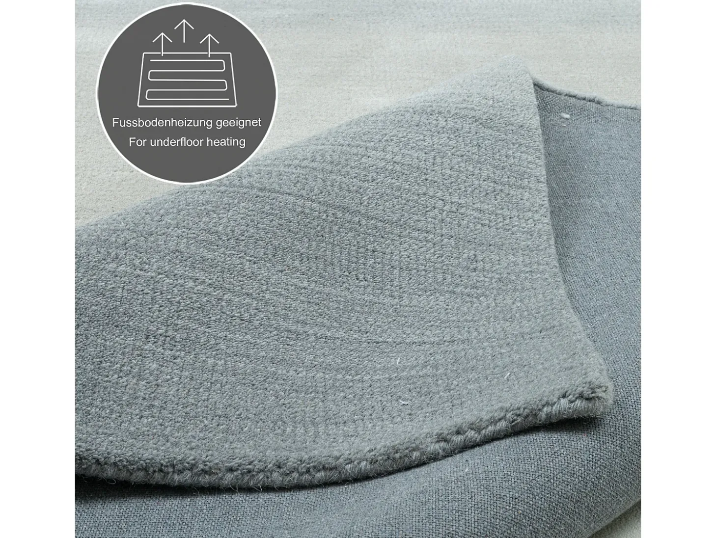 Alfombra de lana con degradado de color 190x290 cm Gris Wool Comfort
