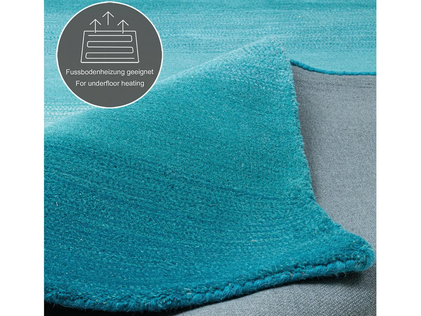 Alfombra de lana con degradado de color 160x230 cm Turquesa Wool Comfort