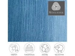 Alfombra de lana con degradado de color 160x230 cm Azul Wool Comfort