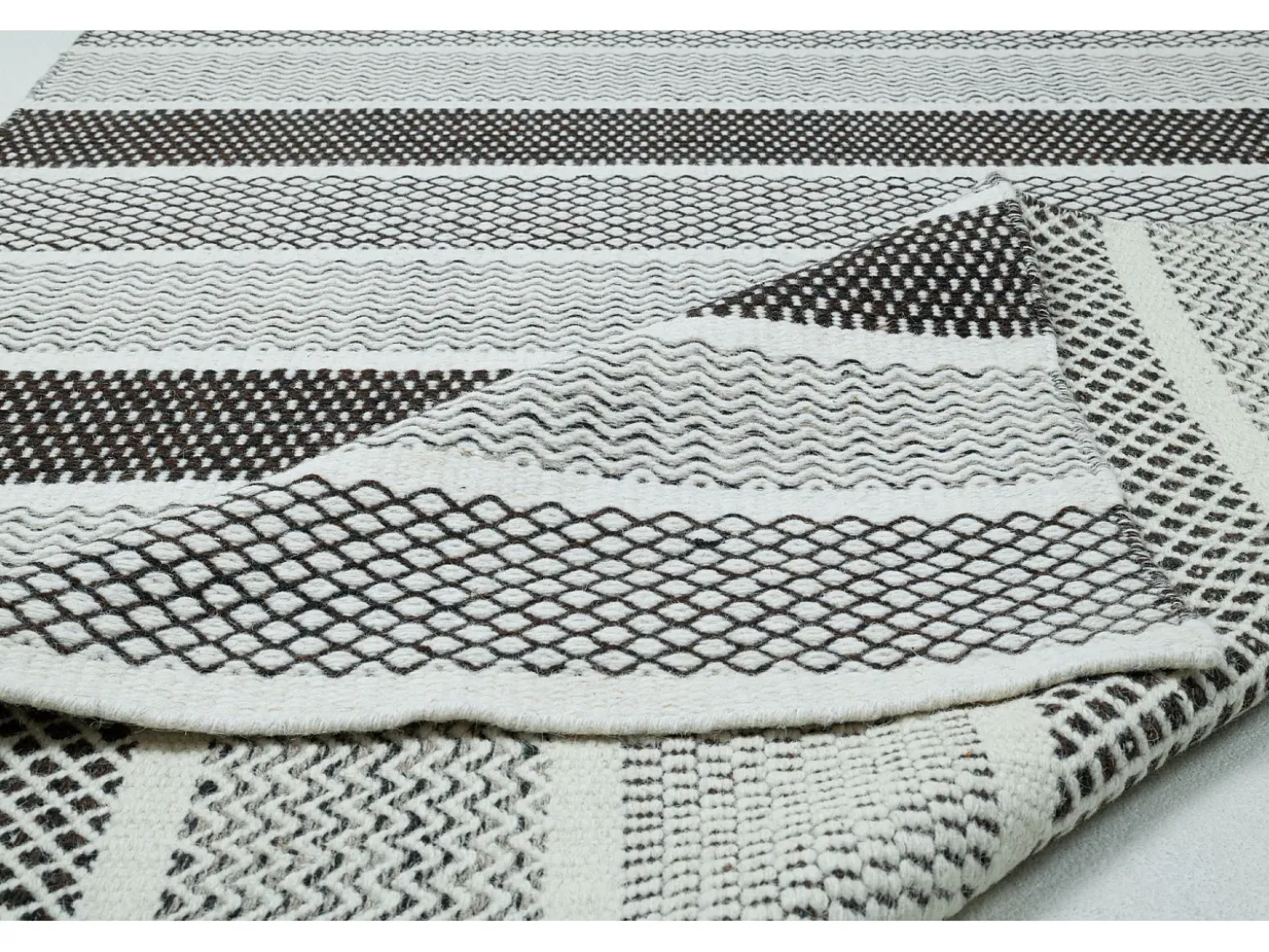 Alfombra de lana de estilo escandinavo 110x170 cm Gris natural Trondheim