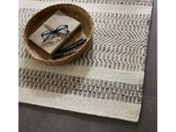Alfombra de lana de estilo escandinavo 65x130 cm Gris natural Trondheim