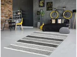 Alfombra de lana de estilo escandinavo 80x180 cm Gris natural Trondheim