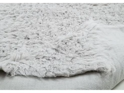 Alfombra de lana natural tejida a mano 140x190 cm Gris Fluffy