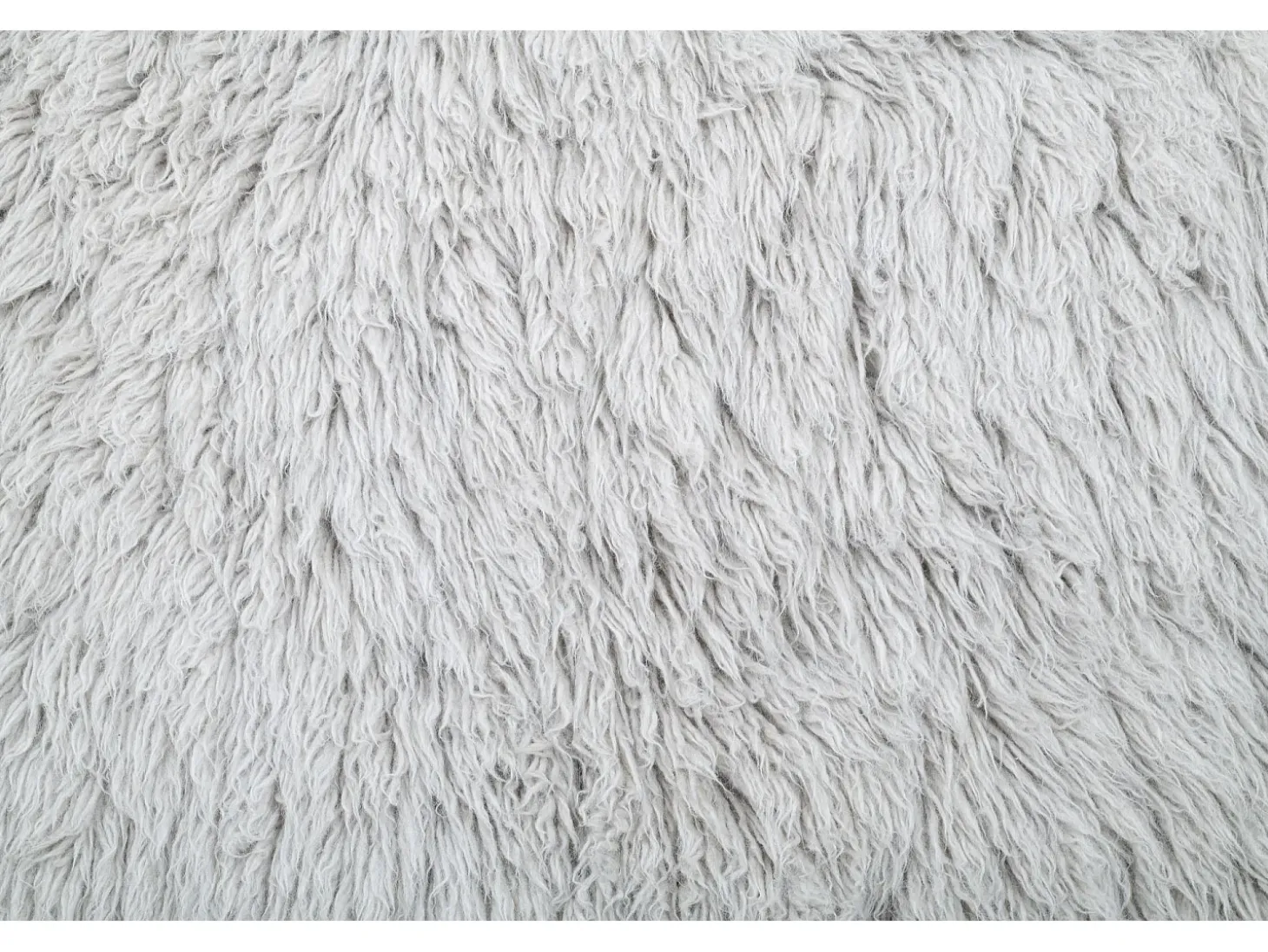 Alfombra de lana natural tejida a mano 180x250 cm Gris Fluffy