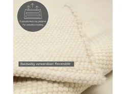 Alfombra de lana reversible tejida a mano 190x250 cm Lana Blanca Alpen