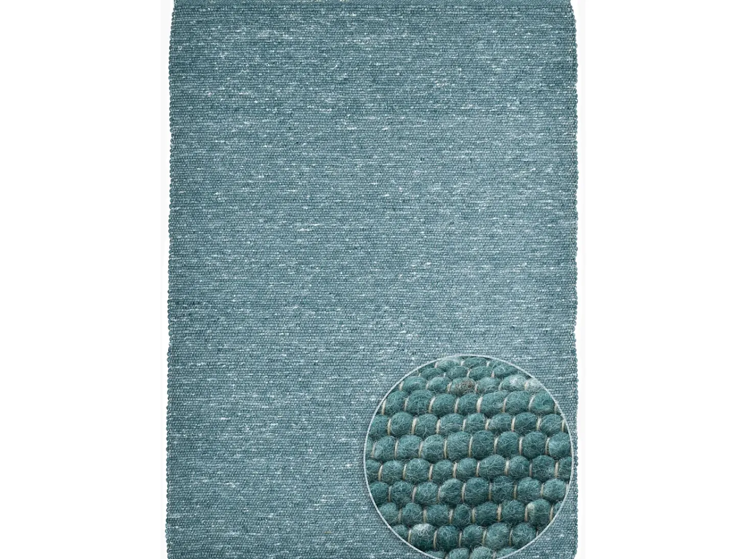 Alfombra de lana reversible tejida a mano 90x160 cm Petróleo Alpen