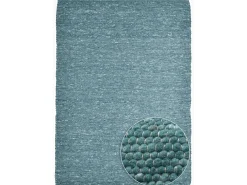 Alfombra de lana reversible tejida a mano 70x140 cm Petróleo Alpen