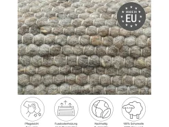 Alfombra de lana reversible tejida a mano 120x180 cm Marrón Multi Alpen