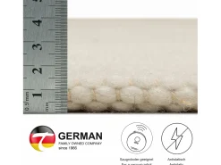 Alfombra de lana reversible tejida a mano 70x140 cm Lana Blanca Alpen