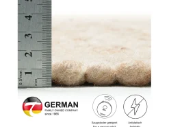 Alfombra de lana reversible tejida a mano 70x140 cm Beige oscuro Alpen
