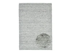 Alfombra de lana reversible tejida a mano 190x250 cm Gris natural Alpen