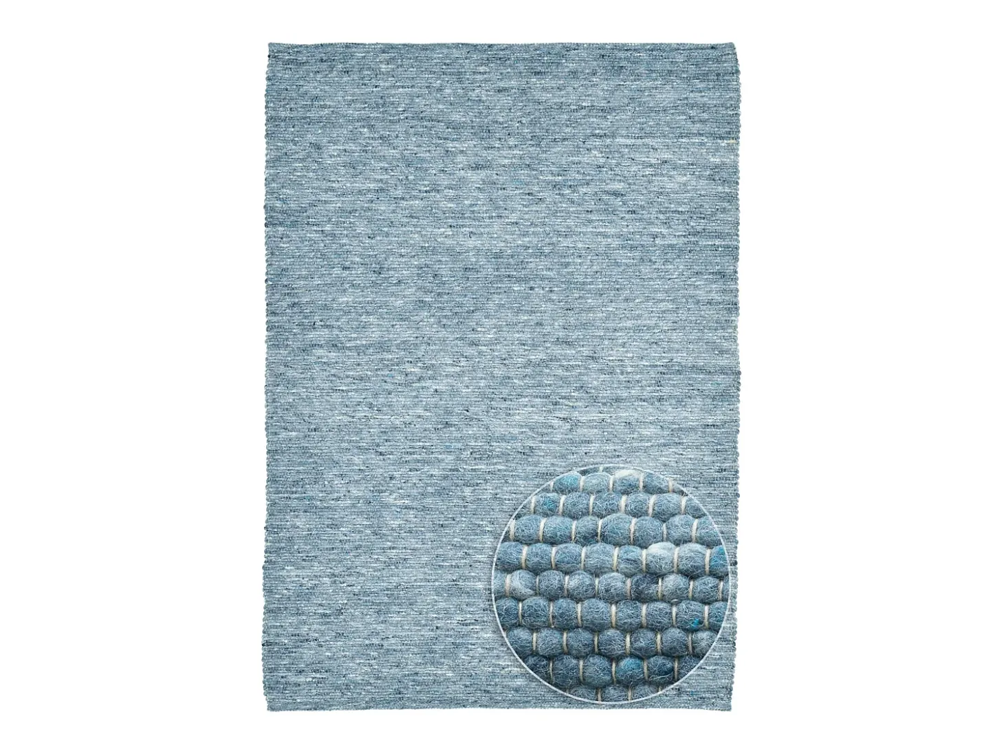 Alfombra de lana reversible tejida a mano 70x140 cm Azul Alpen