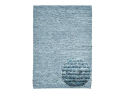 Alfombra de lana reversible tejida a mano 90x160 cm Azul Alpen