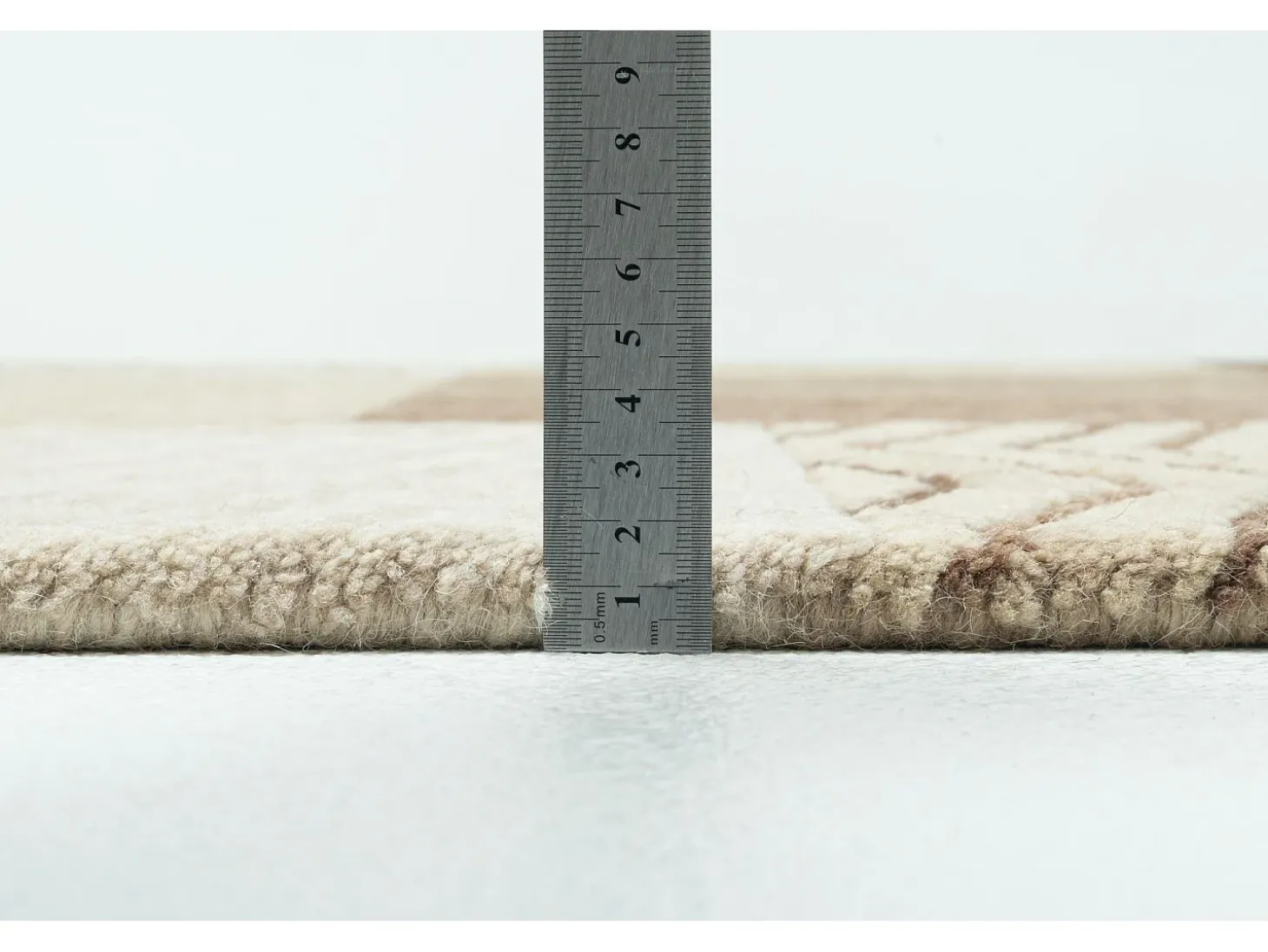 Alfombra de lana tejida a mano en estilo patchwork 90x160 cm Marrón Domas