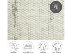 Alfombra de lana tejida a mano reversible 70x240 cm Gris natural Alm-Glück
