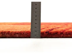 Alfombra de lana tejida a mano en estilo patchwork 90x160 cm Rojo Domas