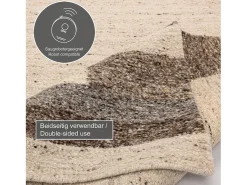 Alfombra de lana tejida a mano y enrollable 200x300 cm Beige multi Ehrwald