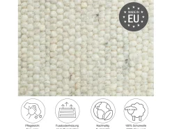 Alfombra de lana tejida a mano reversible 70x130 cm Naturaleza Alm-Glück