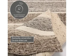Alfombra de lana tejida a mano y enrollable 170x240 cm Beige multi Ehrwald