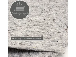 Alfombra de lana tejida a mano reversible 160x230 cm Gris Alm-Glück