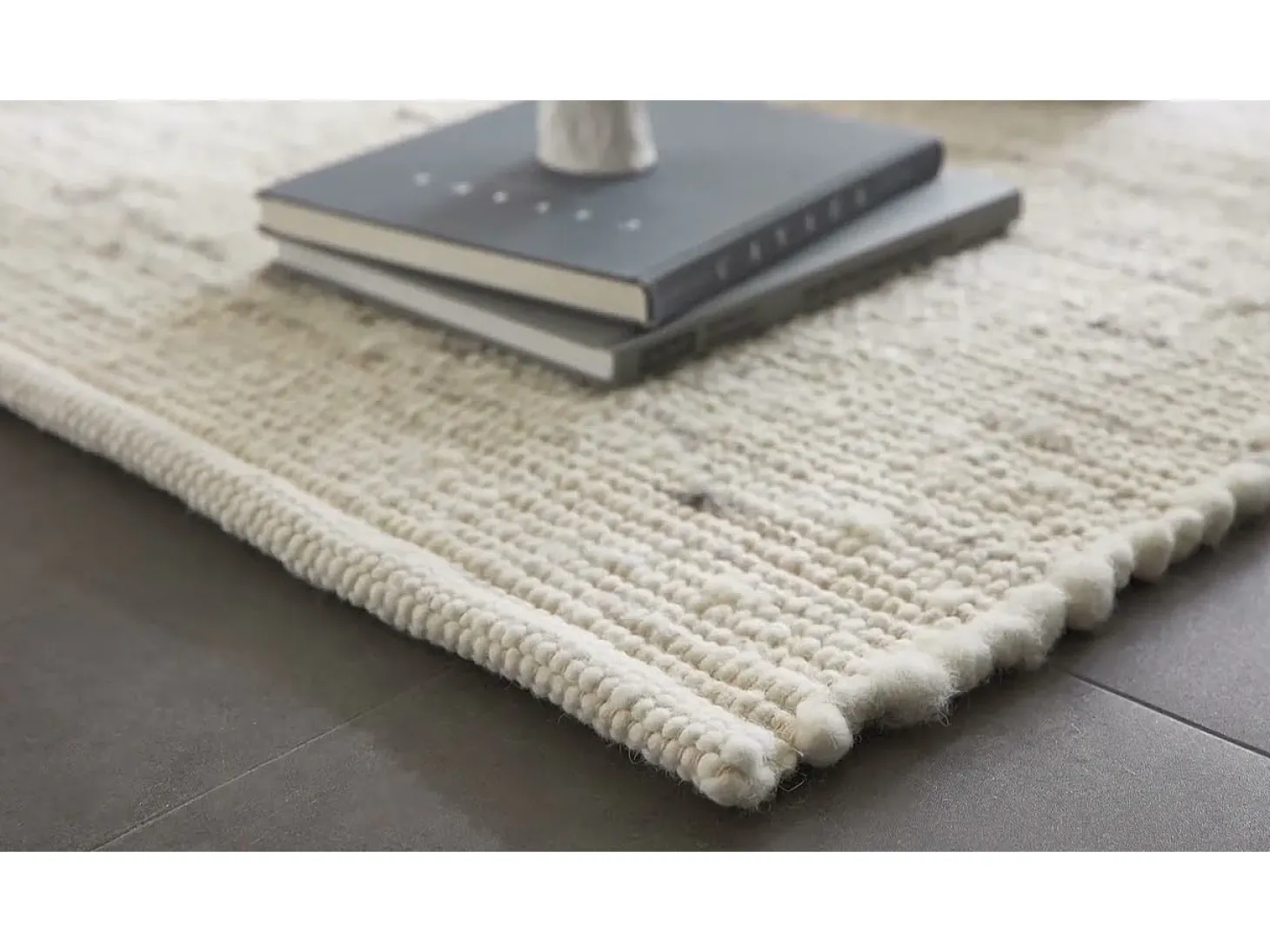 Alfombra de lana tejida a mano reversible 290x390 cm Gris natural Alm-Glück
