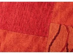 Alfombra de lana tejida a mano en estilo patchwork 120x180 cm Rojo Domas