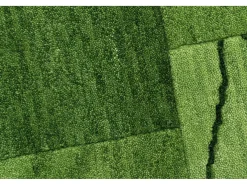 Alfombra de lana tejida a mano en estilo patchwork 190x250 cm Verde Domas