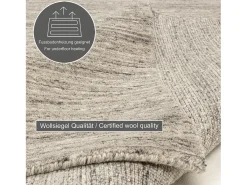 Alfombra de lana UNI tejida a mano 90x160 cm Gris Pure