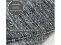 Alfombra de lana UNI tejida a mano 150x150 cm Antracita Pure