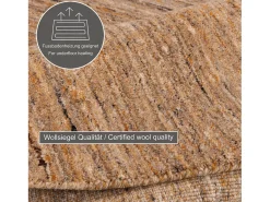 Alfombra de lana UNI tejida a mano 150x150 cm Ocre Pure