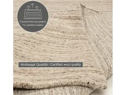 Alfombra de lana UNI tejida a mano 60x90 cm Beige natural Pure