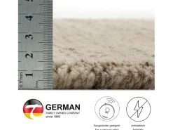Alfombra de lana UNI tejida a mano 60x90 cm Beige natural Pure