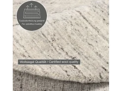 Alfombra de lana UNI tejida a mano 100x100 cm Gris natural Pure