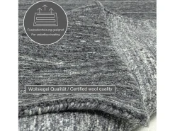 Alfombra de lana UNI tejida a mano 250x350 cm Antracita Pure